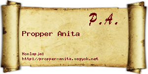 Propper Anita névjegykártya