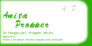 anita propper business card